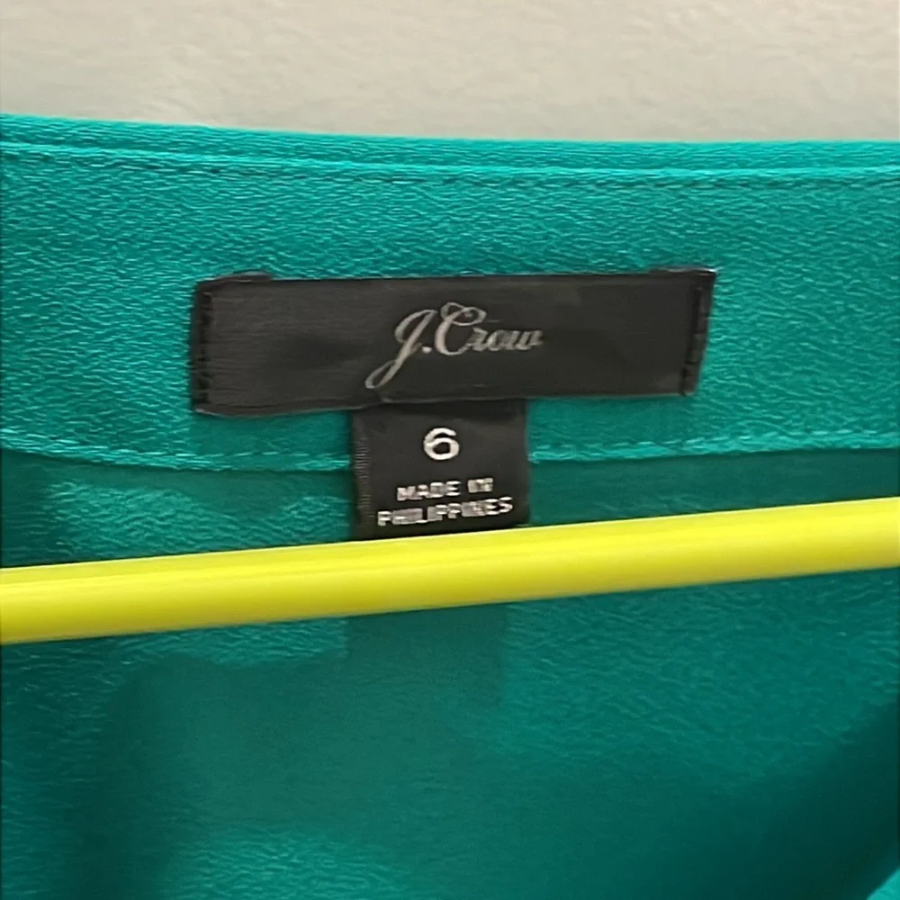 J. Crew Green Faux Wrap Top Size 6 - Picture 5 of 13